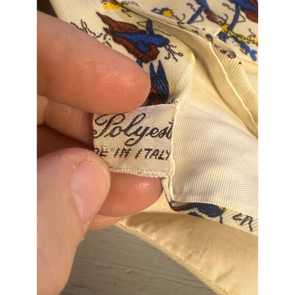 Vintage Gino Pompei Handmade Italy Tie Shakespeare Quote Novelty Floral Print - Picture 8 of 11